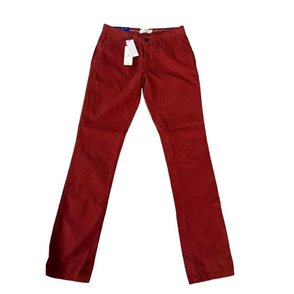 AC Arturo Calle Pants Mens burned red Chino Flat Front Casual Cotton size 30 NWT